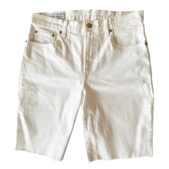 GAP Pants - GAP Bermuda High Rise White Denim Jean Shorts 30/10r